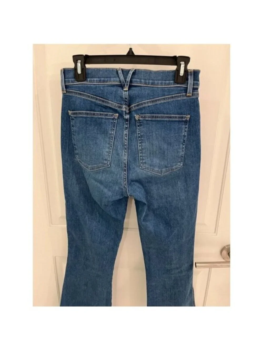NWOT Veronica Beard‎ Carson Ankle Flare High Rise Raw Hem Blue Jeans Size 28